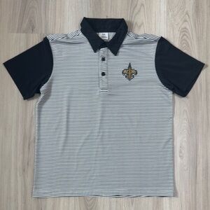 Saints Black and White Striped Polo - Boys Size 8